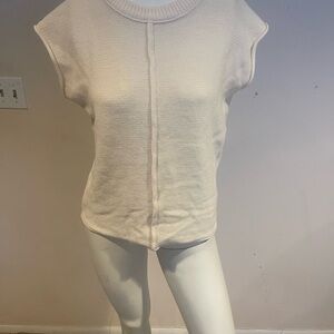 Cream Sleeveless Knit Top